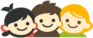 Drei Lachende Kinder im Logo